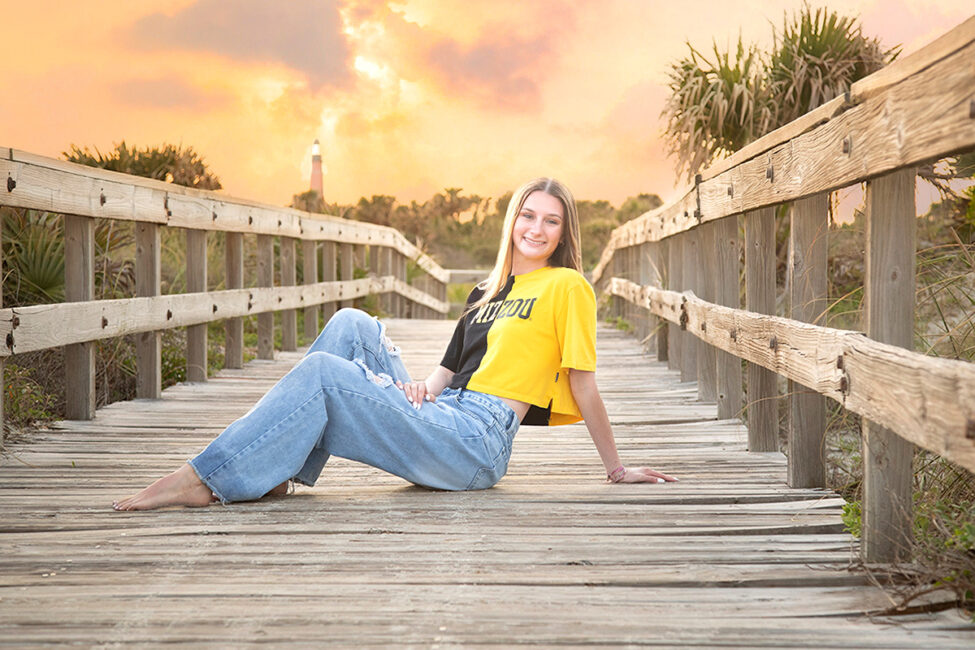 Daytona Beach Sunset Senior Portraits Professional Photography in Florida